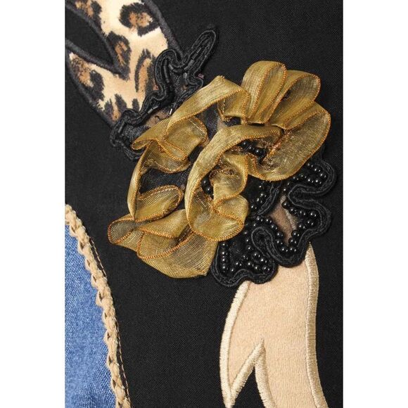 Vintage NANCY BOLEN Denim Embellished Western Denim Jacket Size 14 - Picture 4 of 5
